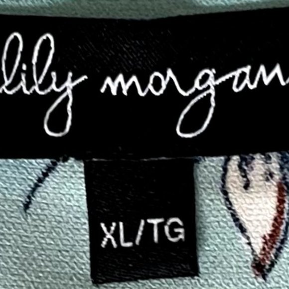 Lily Morgan, teal, floral, loose blouse - Picture 4 of 5